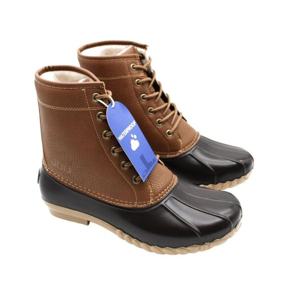 JBU by JAMBU Mens Brown Mixed Media Cushioned Waterproof Maine Round Toe Boots - Picture 4 of 7